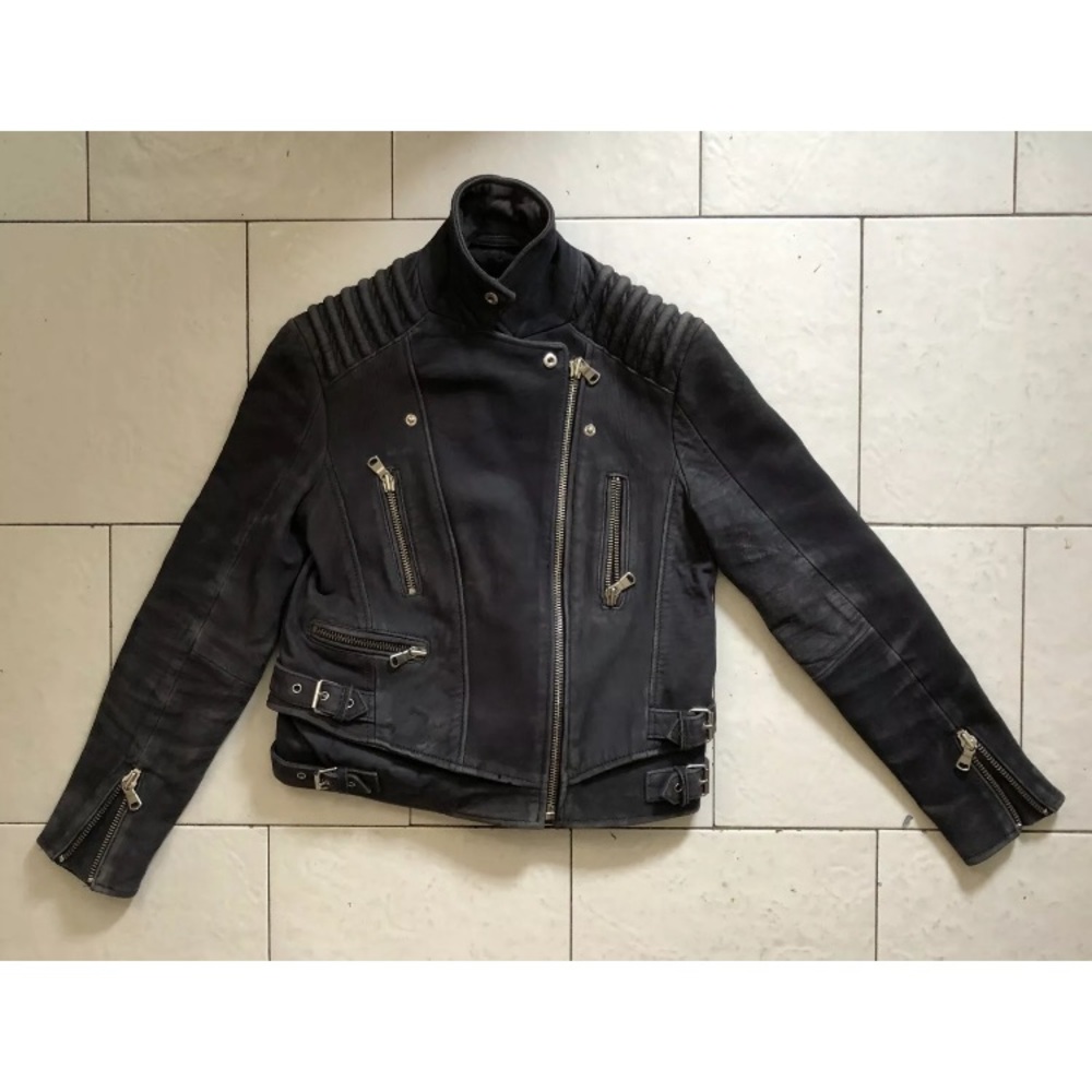 The Kooples Leather biker jacket Lambskin coat xs - Picture 2 of 8